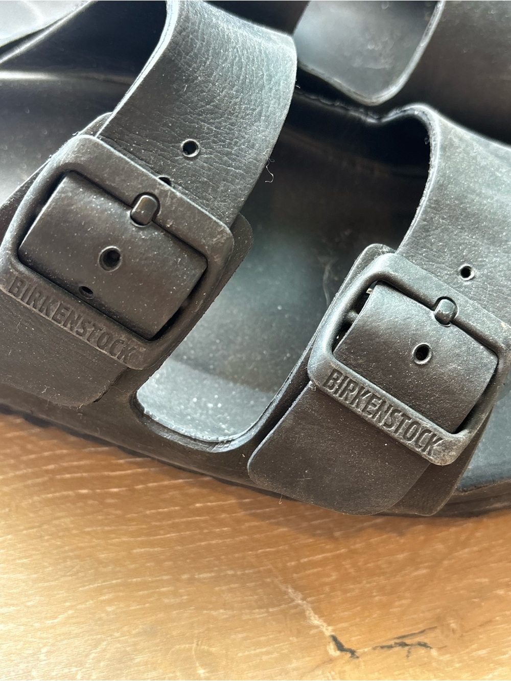 Birkenstock Black Double-Strap Rubber Women's Slide Sandals - Picture 3 of 4
